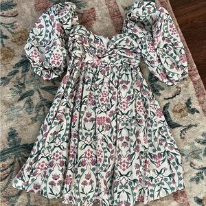 Abercrombie Emerson Poplin Puff Sleeve Mini Dress